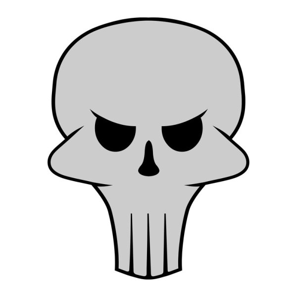 Череп в мультяшном стиле