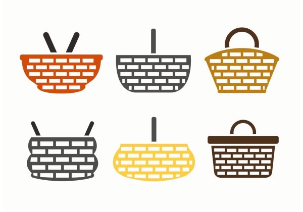 Плетеная корзина вектор