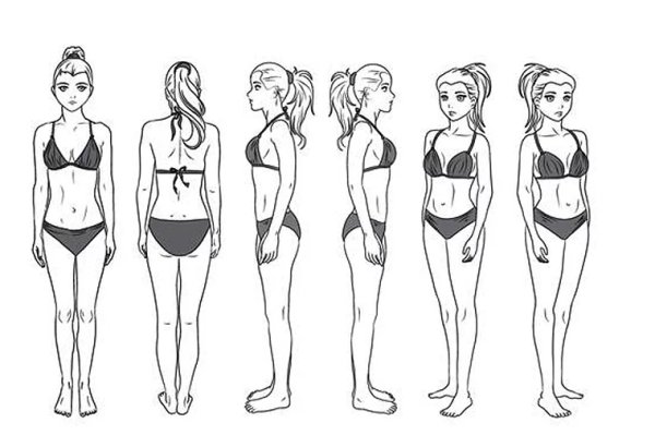 Фигура женщины с разных ракурсов