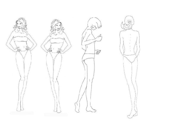 Нарисованная фигура девушки