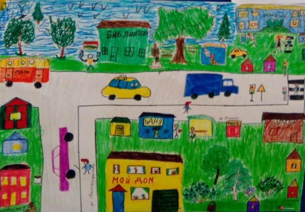 Рисунок от дома до школы