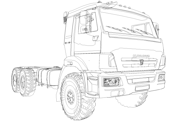 Раскраска КАМАЗ 65115 самосвал