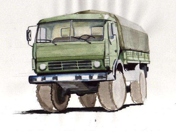 Нарисовать КАМАЗ 4310