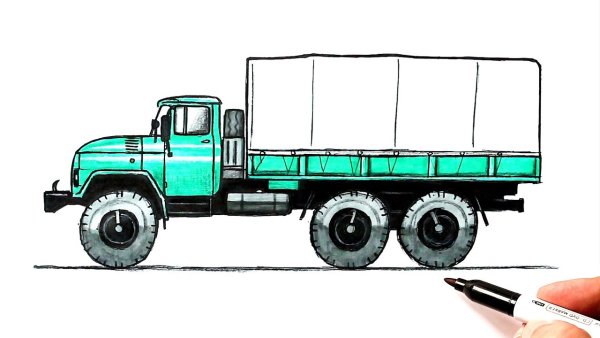 Нарисовать КАМАЗ