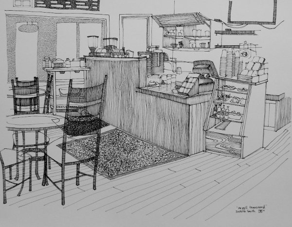 Кафе в мультяшном стиле