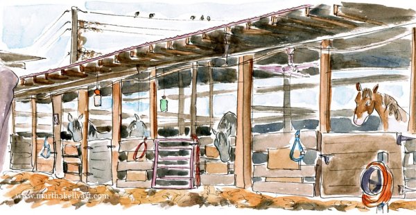 Нарисовать конюшню