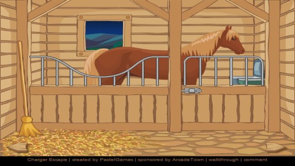 Раскраска лошади в конюшне