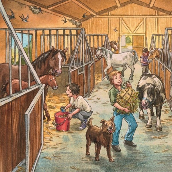 Конюшня раскраска для малышей