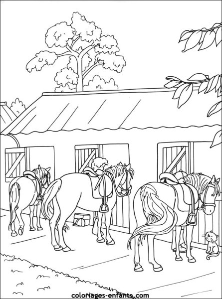 Раскраска конюшня