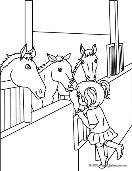 Сельский пейзаж с лошадью