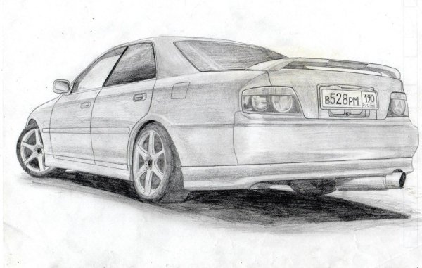 Рисунок Тойота Марк 2 90 сзади