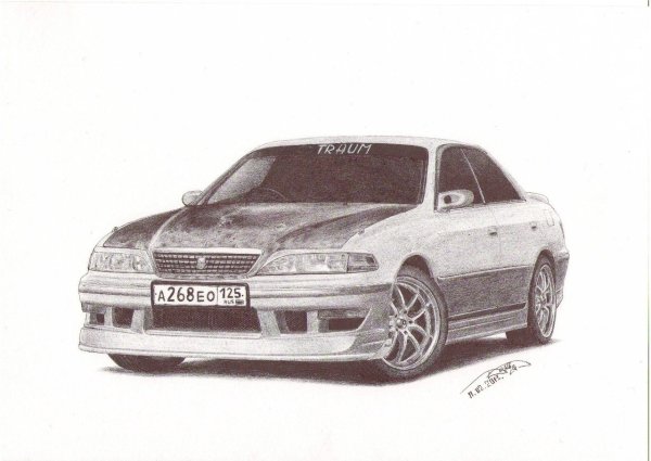 Тойота Марк 2 сзади рисунок