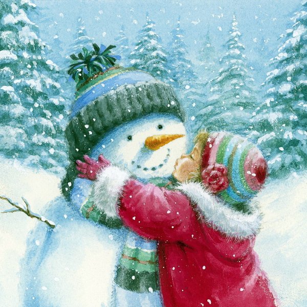 Снеговики обнимаются