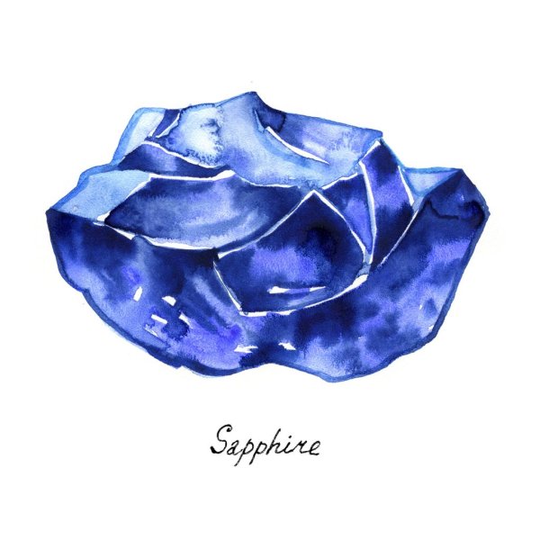 Сапфир акварель