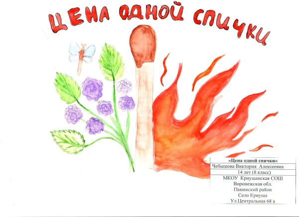 Рисунок на тему маленькая спичка большая беда