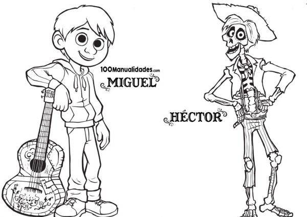 Мигель из тайна Коко раскраска