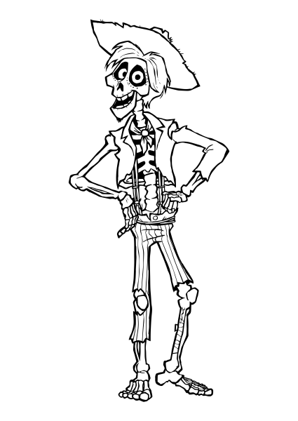 Раскраска из мультика тайна Коко