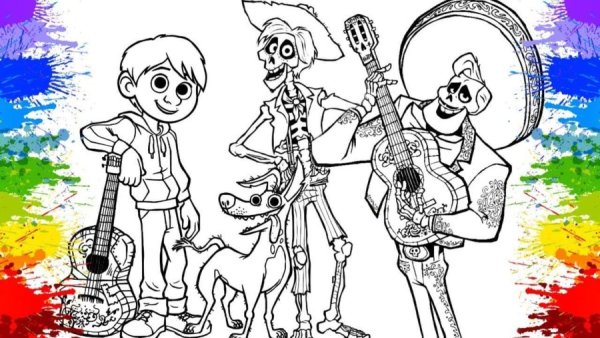 Раскраски тайна Коко Мигель