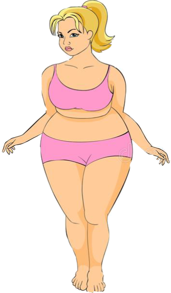 Толстая женщина мультяшная