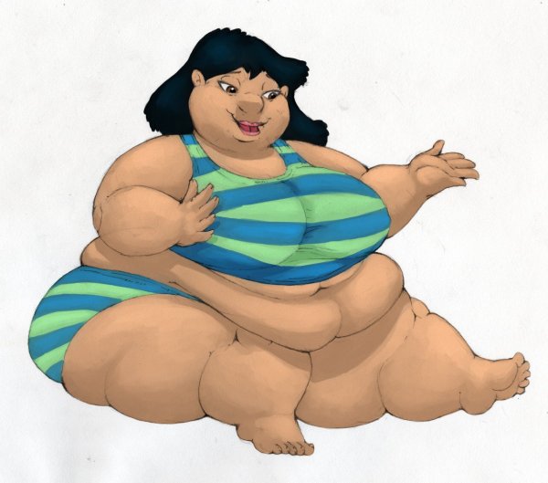 Полная девушка рисунок