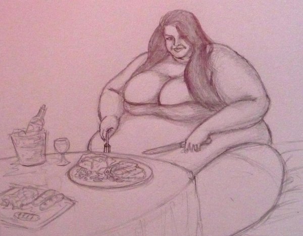 Толстые нарисованные девушки
