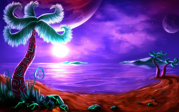 Фантастический пейзаж рисунки