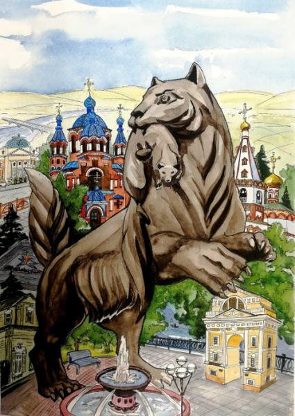 Город Иркутск рисунок