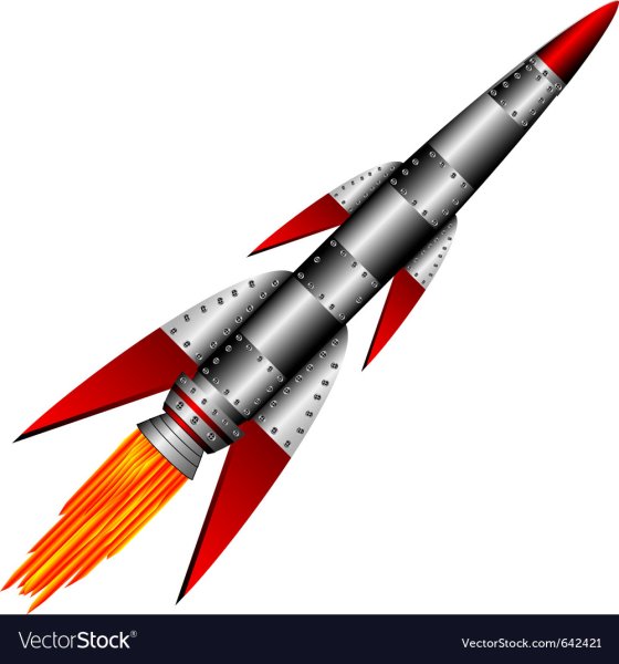 Ракета Военная на белом фоне
