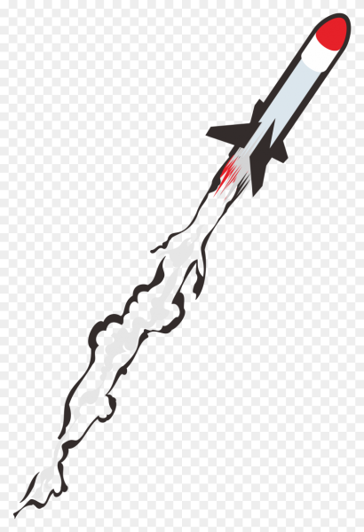 Боевая ракета на белом фоне