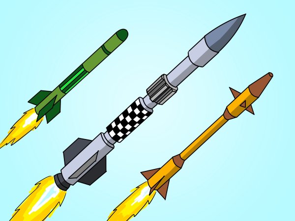 Какого цвета ракета рисунок