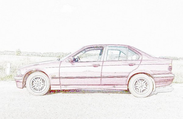 БМВ е36 седан вид сбоку