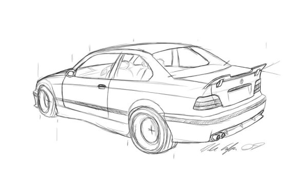 BMW е36 карандашом