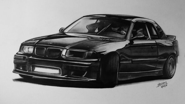 Рисунок БМВ е36 поэтапно