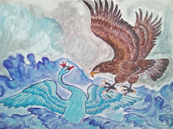 Сказка о царе Салтане лебедь и Коршун