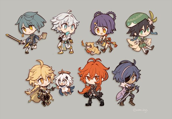 Чиби персонажи Геншин Импакт