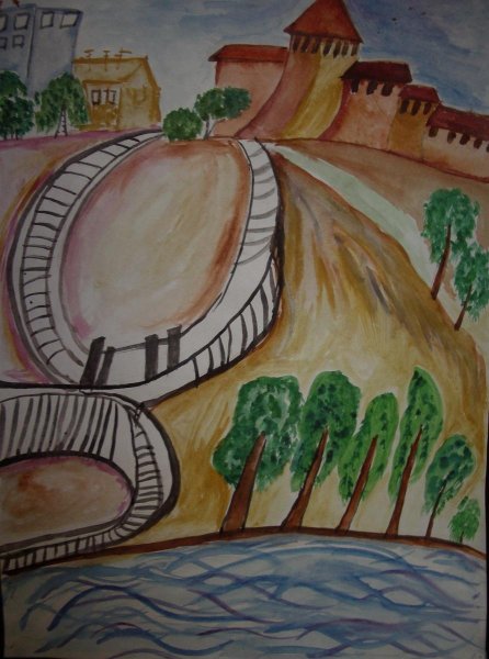 Чкаловская лестница Нижний Новгород зарисовки