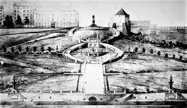 Стройка Чкаловской лестницы Нижний Новгород