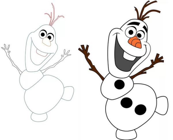 Рисование для детей Олаф