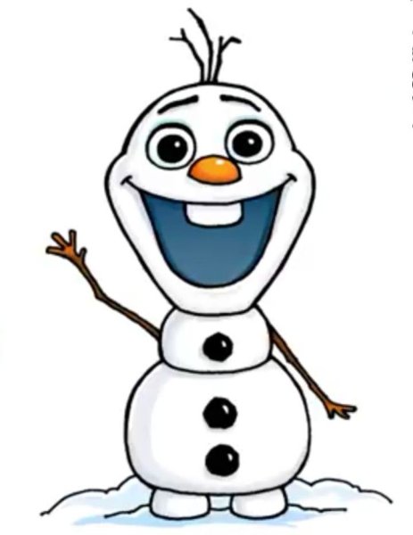 Олаф Снеговик для срисовки