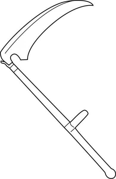 Коса инструмент раскраска для детей