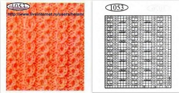 Узор замочек спицами схема