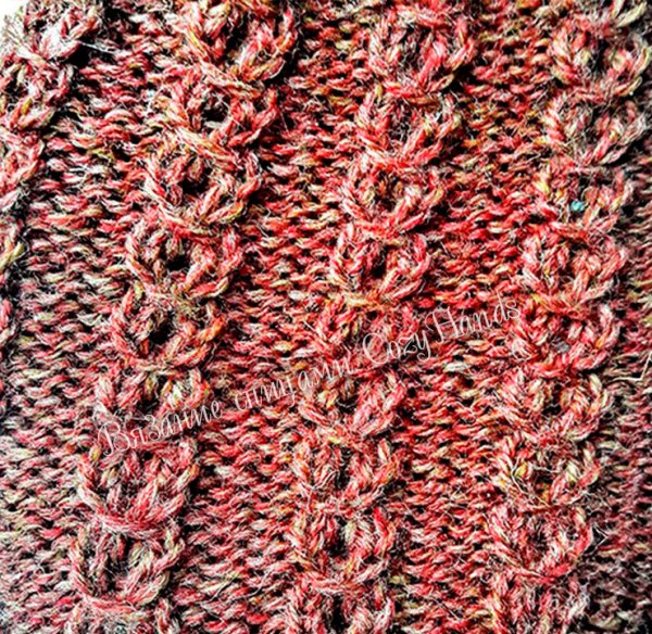 Вязание узор замочек спицами