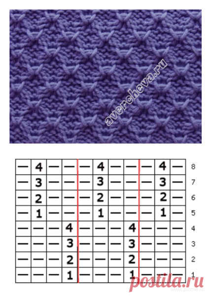 Узор лицевыми и изнаночными рядами