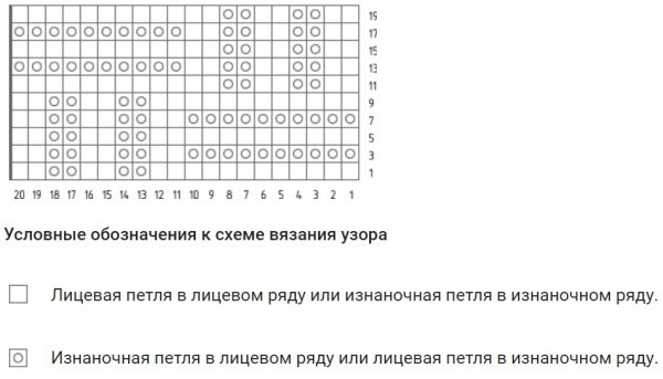 Узор замочек спицами