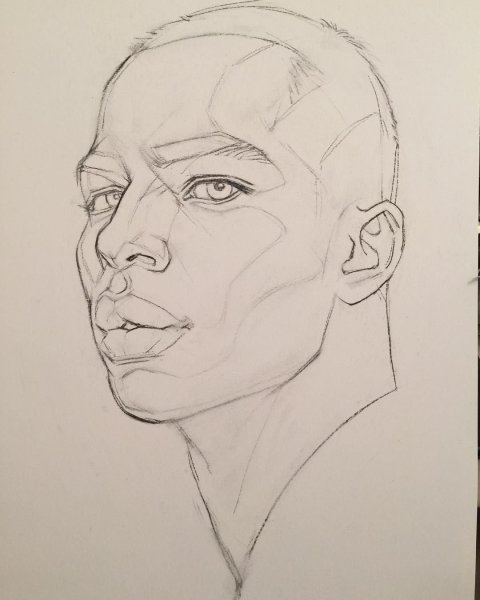 Наброски лица человека