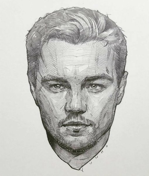 Портрет анфас карандашом