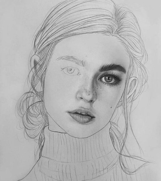 Портрет девушки карандашом