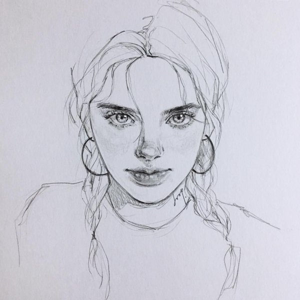 Наброски лица человека