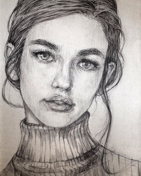 Лицо человека карандашом