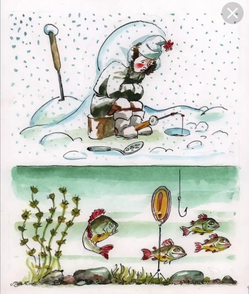 Зимняя рыбалка художники